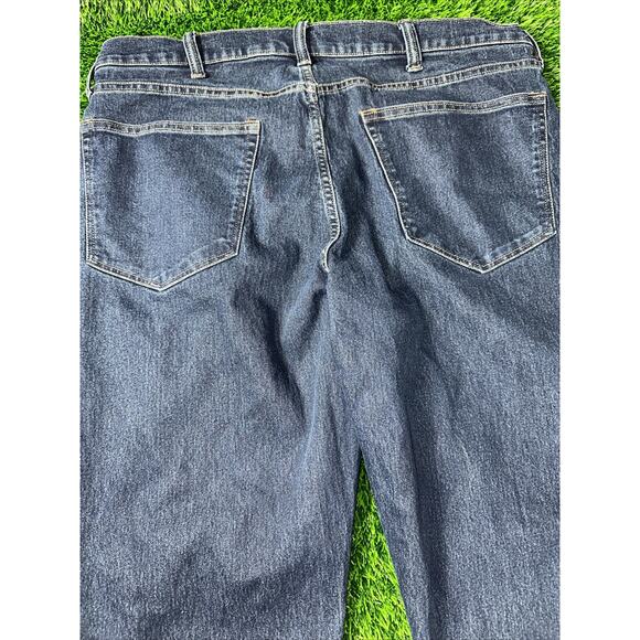 VINTAGE Lands' End Mens Plaid Lined Dark Washed Denim 38 Jeans Fits 38x32 - Picture 9 of 11